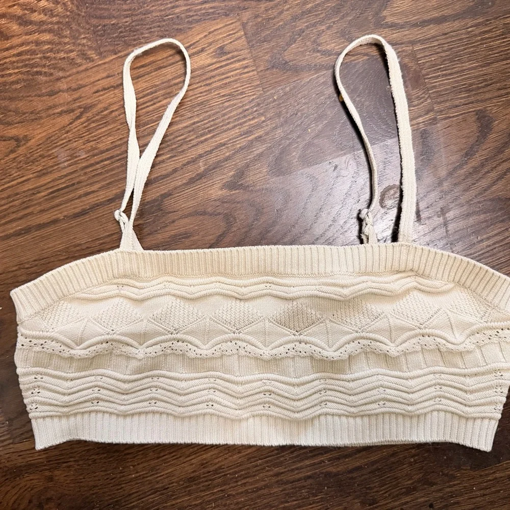 Free People Cream Knit bralette size small - Picture 2 of 3